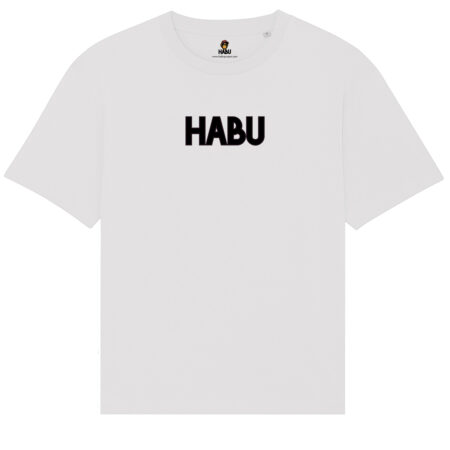 Camiseta oversize blanca unisex de Habu Project