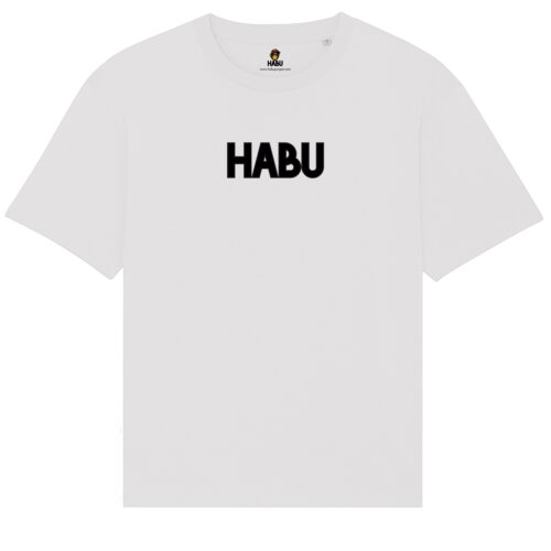 Camiseta oversize blanca unisex de Habu Project