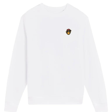 Sudadera cuello redondo blanco unisex de Habu Project