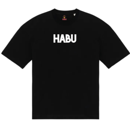 Camiseta oversize negra unisex de Habu Project